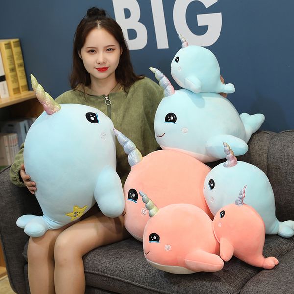 

55cm New Kawaii Whale Plush Toy Stuffed Sea Animal Soft Plushie Fish Pillow Cushion Decor Toys for Girls Kids Birthday Gift, Blue