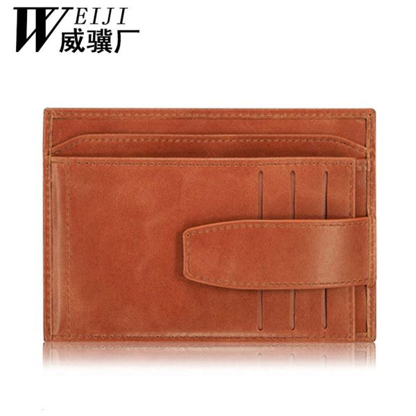 

the wallet spring and summer fashion crazy horse skin leather wallet men's seven day bag return, Black