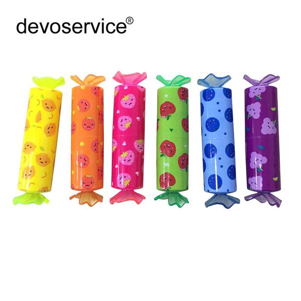 

highlighters 6pcs/lot mini candy fluorescent highlighter pens water color marker cute kids gifts material school office supplies, Black;red
