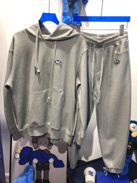 

men's hoodies & sweatshirts 2021fw ader error ae embroidered tassel letters curled line sweatpants men women 1:1 sports set, Black