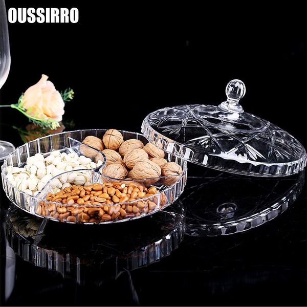 

storage bottles & jars transparent acrylic nuts box/home fruit dishes saucer candy box with cover