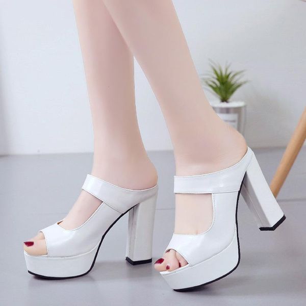 

platform sandals white high heel fashion black platforms leather sandal woman chunky women summer shoes