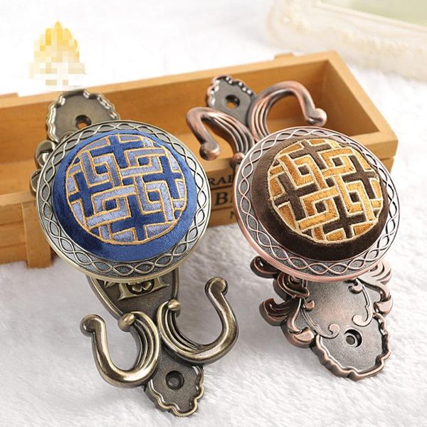 

pair luxury french embroidery curtain holdback double hook boutique european simple wall holdbacks n096 other home decor