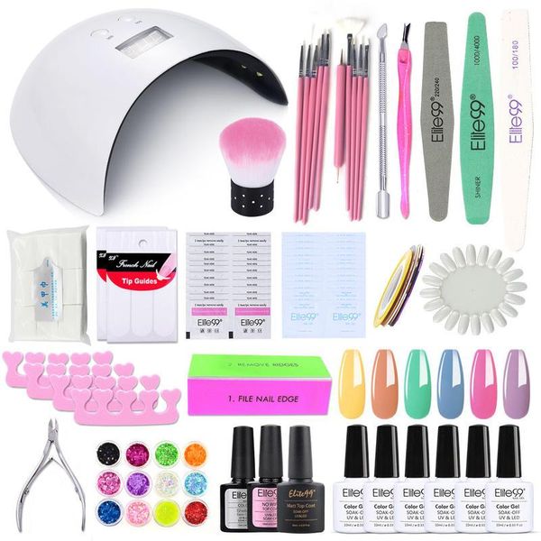 

nail art kits elite99 gel set with uv led lamp dryer 5pcs polish kit soak off manicure tools varnishes lacquer