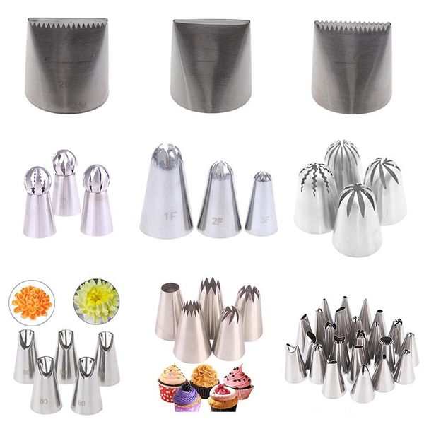 

baking & pastry tools metal cake cream decoration tips set stainless steel piping icing nozzle squeeze flower decorating