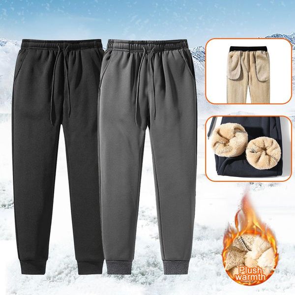 Calças masculinas 2022 outono e inverno cordeiro veludo grosso pelúcia quente desgaste desgaste calças homens roupas molhepants pantalones hombre