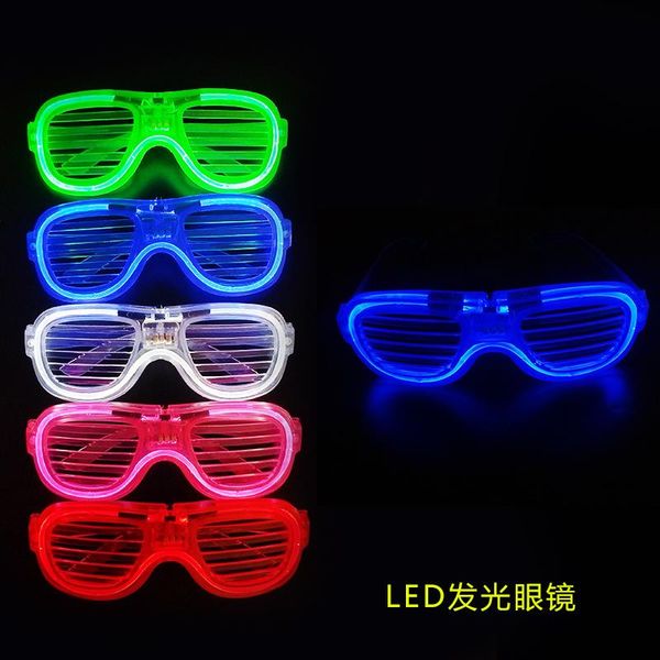 

fashion sunglasses frames kids led glasses light wedding party glow in the dark shutter shades neon flashing carnival birthday gifts, Black