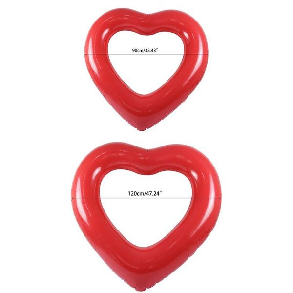 

life vest & buoy 583f inflatable swim ring red heart-shape floating tools swimming pool