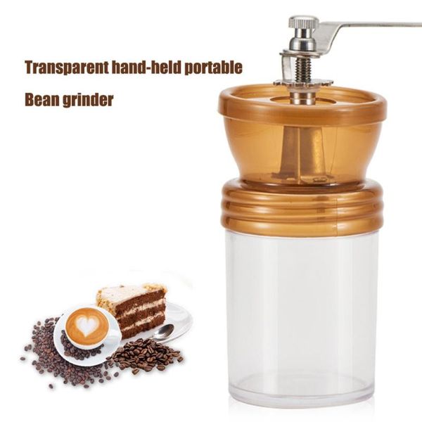 

transparent hand grinder adjustable ceramic core 304 stainless steel washable coffee machine kitchen appliance makers