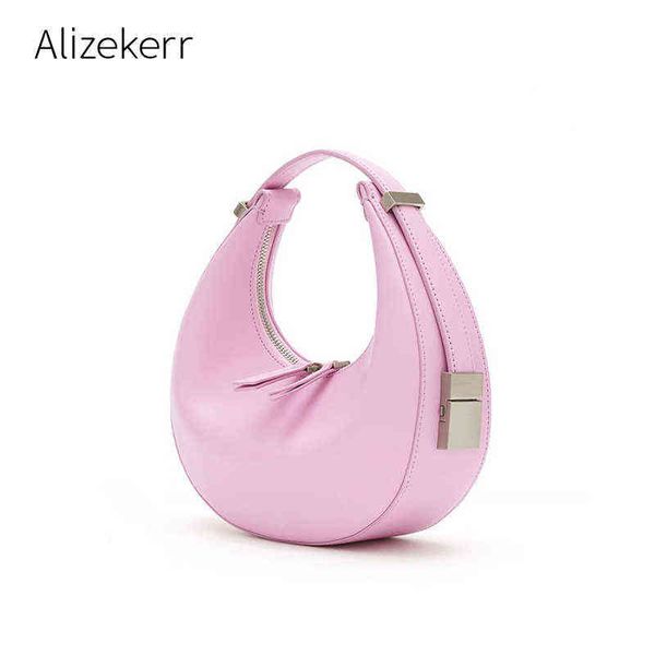 

evening bags fashion half moon underarm shoulder bag women designer korean chic half round handbags ladies personality 220315