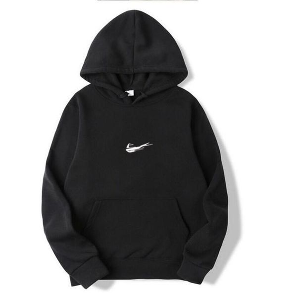 

new fleece hoodie solid color blank men's sweater, Black