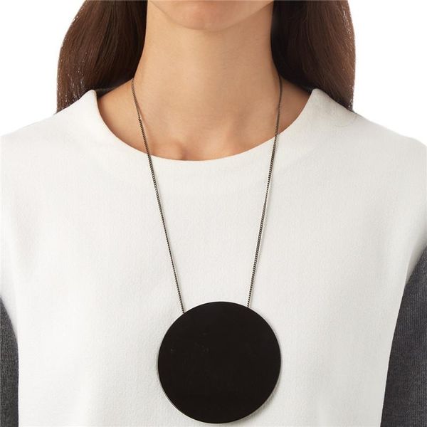 

pendant necklaces trendy punk big circle for women vintage statement sweater chain charm necklace jewelry wholesale sales, Silver