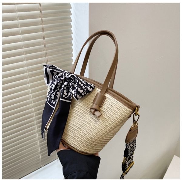 

purse summer new straw bag large capacity shoulder signature woven tote bag