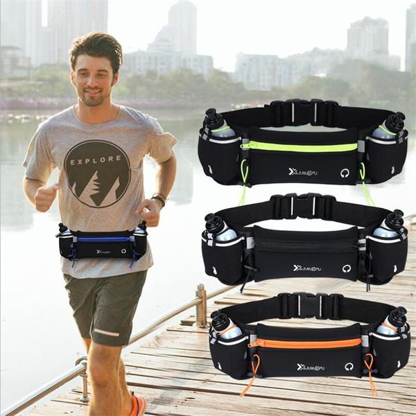 

outdoor bags running waist bag marathon men women riding fitness with water bottle waterproof phone sport belt