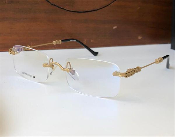 

new fashion design optical eyewear polls ii square titanium frame rimless simple and versatile style retro transparent glasses quality, Black