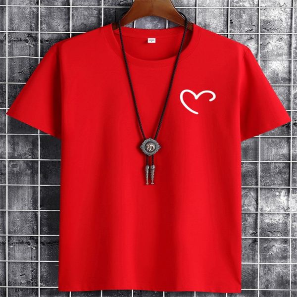 

mens designer hip hop t-shirts love heart printed fashion polos soft breathable summer cotton tee shirt short sleeve men tees plus size 5xl, White;black