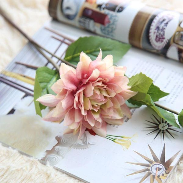 

table office garden deskportable dahlia silk wedding home decoration fake plants festival cloth artificial flowers decorative & wreaths