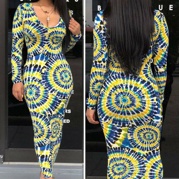 

fashion women long sleeve bandage stretch bodycon plain deep v neck boho floral autumn beach slit evening party sundress casual dresses, Black;gray