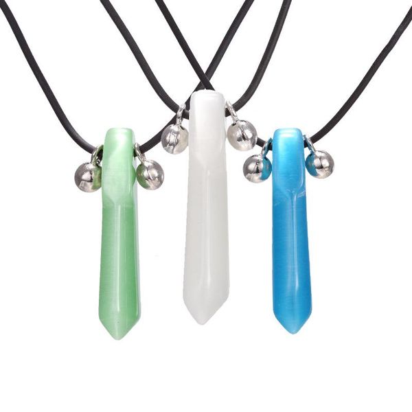 

pendant necklaces fashion necklace anime catoon blue green crystal cylinder cosplay jewelry gift, Silver