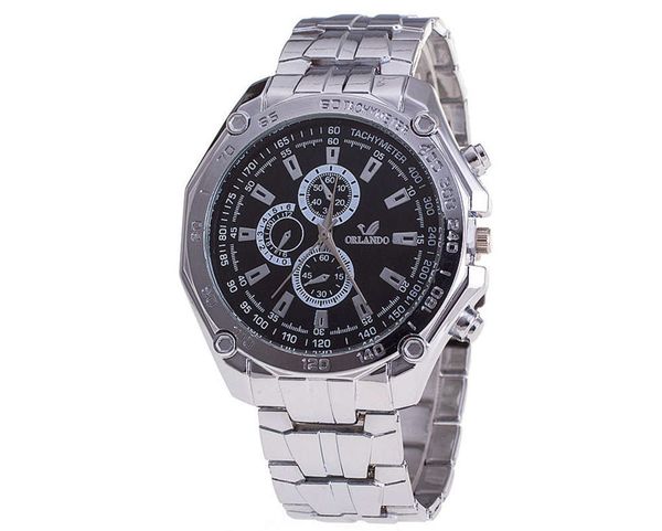 

watch orlando steel belt three eye men's fine scale business leisure, Slivery;brown