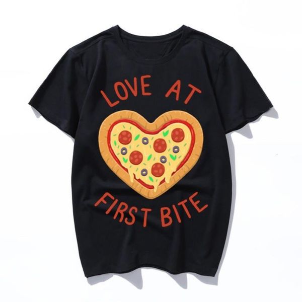 

fashion pizza lover 2021 men's t-shirts summer printed funny t-shirt clothing t shirt men for and women, White;black