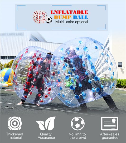 Giochi da esterno Pallone da calcio gonfiabile con bolle di paraurti in PVC da 1,2 / 1,5 m Palla gigante per criceti umani per adulti e adolescenti