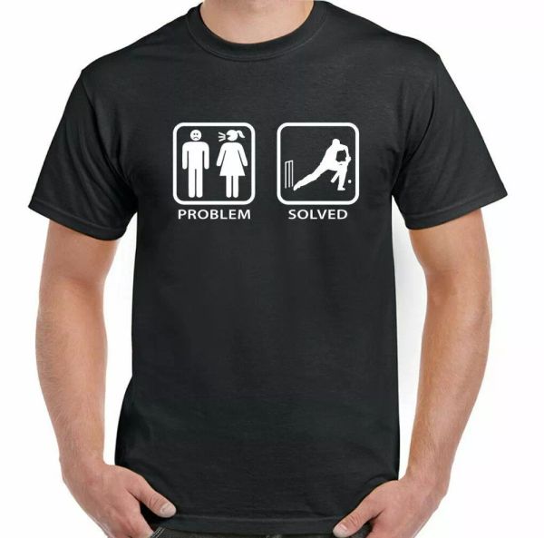 

cricket t-shirt problem solved mens funny 3xl 4xl 5xl, White;black