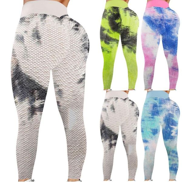

womens tie-dye printed stretch yoga pants gym leggings for fitness running sports active jogging tights female outfit