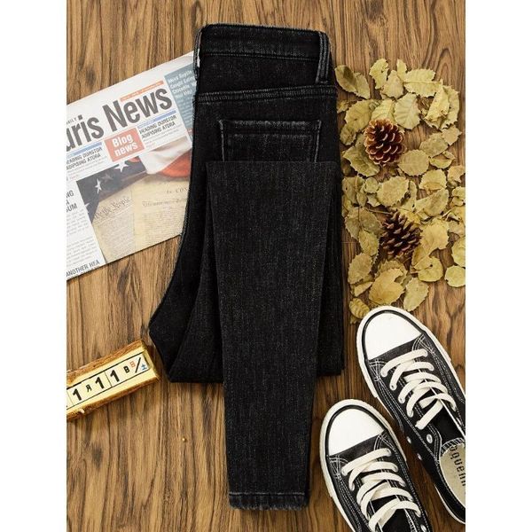 

women's jeans woman pants heating winter high waist black skinny pantalones vaqueros mujer, Blue