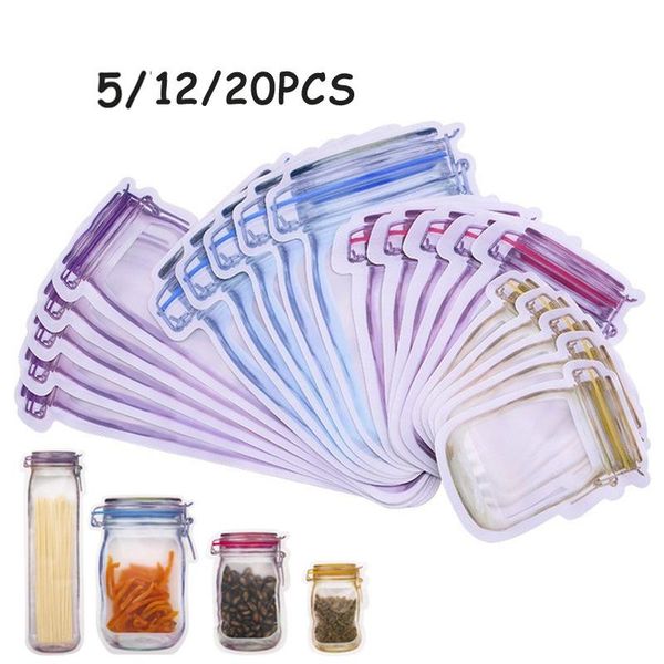 

hooks & rails 5/12/20 reusable mason jar bags grocery candy food storage zipper bag portable kitchen seal nut cookies snack organizer