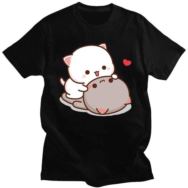 

men's t-shirts fashion summer t-shirt harajuku kawaii ladies casual cartoon round neck cute anime loose top, White;black