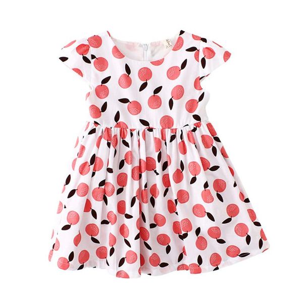 

kids summer dress girls cotton cute princess peach children 3 4 5 6 years fashion boutique clothes girl's dresses, Red;yellow