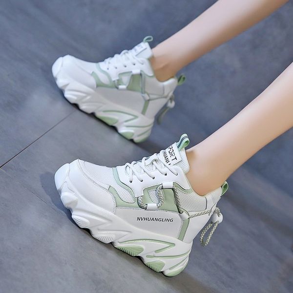 

Women Fashion Gray Sneakers 2021 Autumn Platform Chunky Casual Shoes Brand Old Dad Shoes Woman Black Vulcanized Shoes Green 9cm, Purple