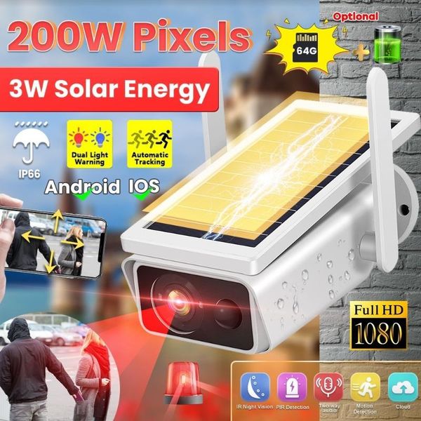 

outdoor wireless solar surveillance camera wifi security monitoring 1080p hd ip battery cctv pir motion icsee video cam cameras
