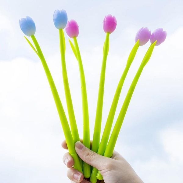 

gel pens 1pcs creative discolor tulip pen kawaii cute flower novelty neutral for kids gift school office stationery supplies