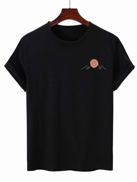 

men graphic print crew neck tee 92xl#, White;black