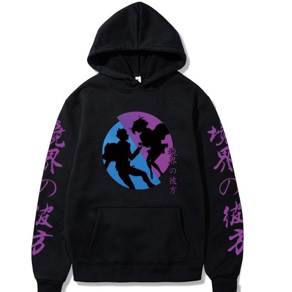 

men's hoodies & sweatshirts japanese anime beyond the boundary men women streetwear pullover harajuku hip hop homme, Black