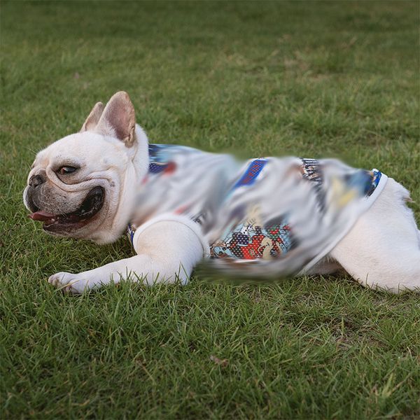 Hundebekleidung mit Buchstabendruck, Sommer, kühlende Welpen-Stretchweste, Bulldogge, Teddy, Bichon, Haustiere, Hundebekleidung