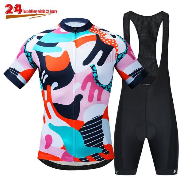 

cycling jersey set 2021 fualrny bicycle clothing breathable men short sleeve shirt bike 19d gel pad bib shorts sports racing sets, Black;blue