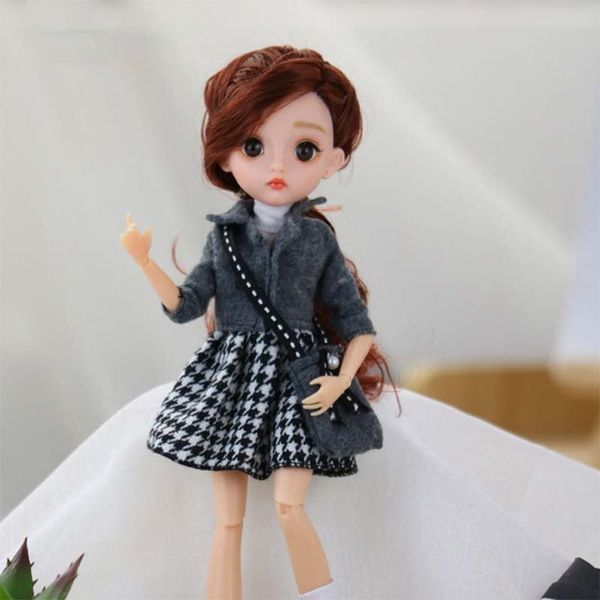 

Anime Toy 10 Inch Movable Joints BJD Doll 1/6 Makeup Dress Up Cute Dolls with Fashion Dress for Girls Baby Cute Toy