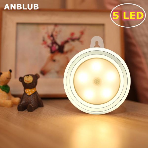 

under cabinet lights with motion sensor 5leds closet wall led lamp for home bedroom decoration cupboard kitchen warm/cold white light