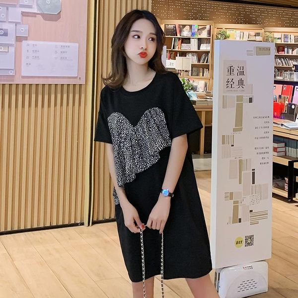 

maternity dresses fashion pregnancy clothes summer elegant patchwork chiffon dress pregnant plus size, White