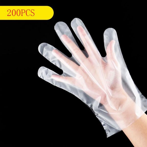 

disposable gloves 100-300pcs cpe clear for food cleaning catering beauty kitchen bbq sanitary plastic dishwashing