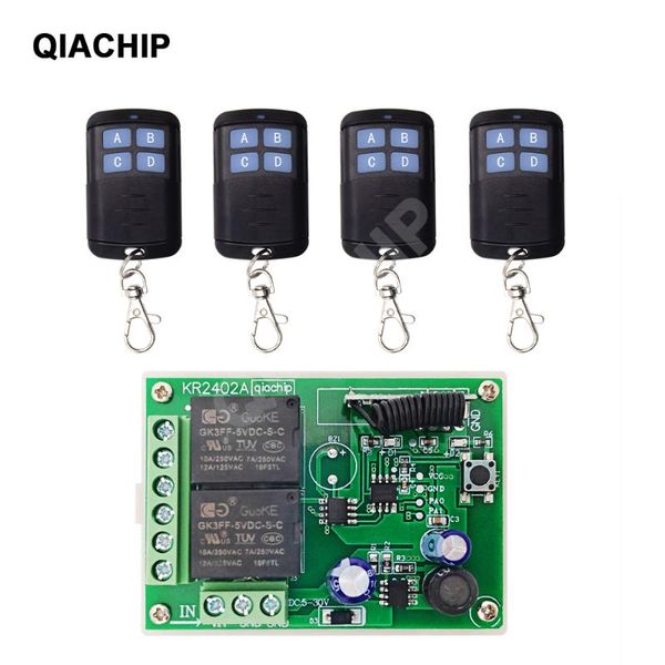 

433mhz 2ch receiver module for garage gate door key universal rf relay wireless remote control switch dc 6v 12v 24v 30v controlers