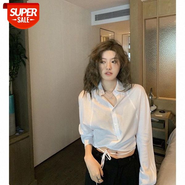 

white shirt female year design sense long-sleeved one hundred dai #z17k