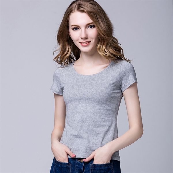 

new summer women 100% cotton short sleeve tshirts fashion ladies t-shirts 210324, White