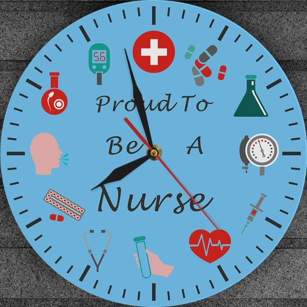 

wall clocks 12 inch health icons silent clock pround to be a modern design clinic decor gift