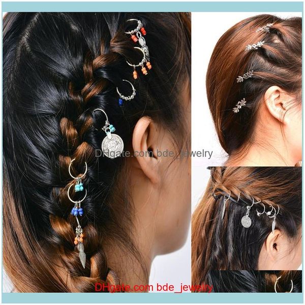 

hair jewelry jewelryhair clips & barrettes personality hip-hop boxing braided tide restoring ancient ways headdress leaves coin diy pendant, Golden;silver