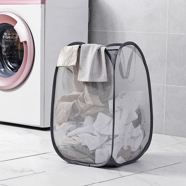 

foldable laundry basket easy open mesh clothes hamper toy storage 36x34x57cm bags