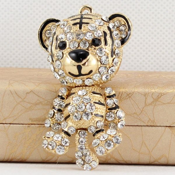 

cute tiger creative car bag pendant korean style metal key chain, Slivery;golden